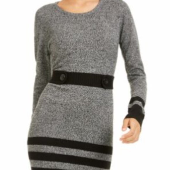 Womens Gray Color Block Long
